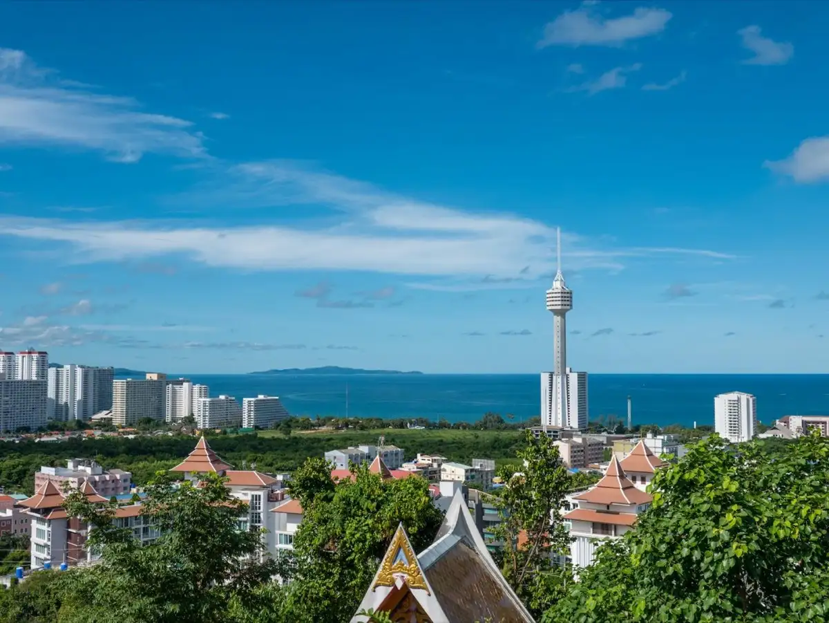 Pattaya coastline and city tower